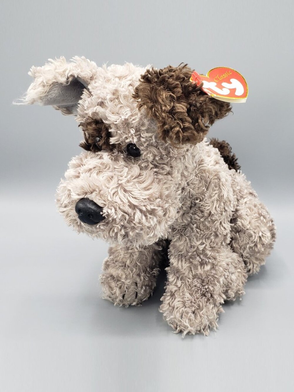 Ty Classic BOGGS Plush Dog 2009 Curly Tysilk Terrier Stuffed Animal Beanie Tag